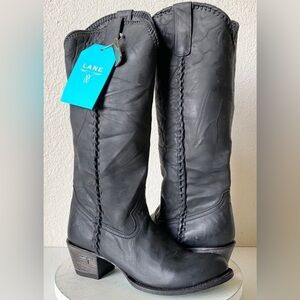 Lane Plain Jane Black Round Tow Cowgirl Boots